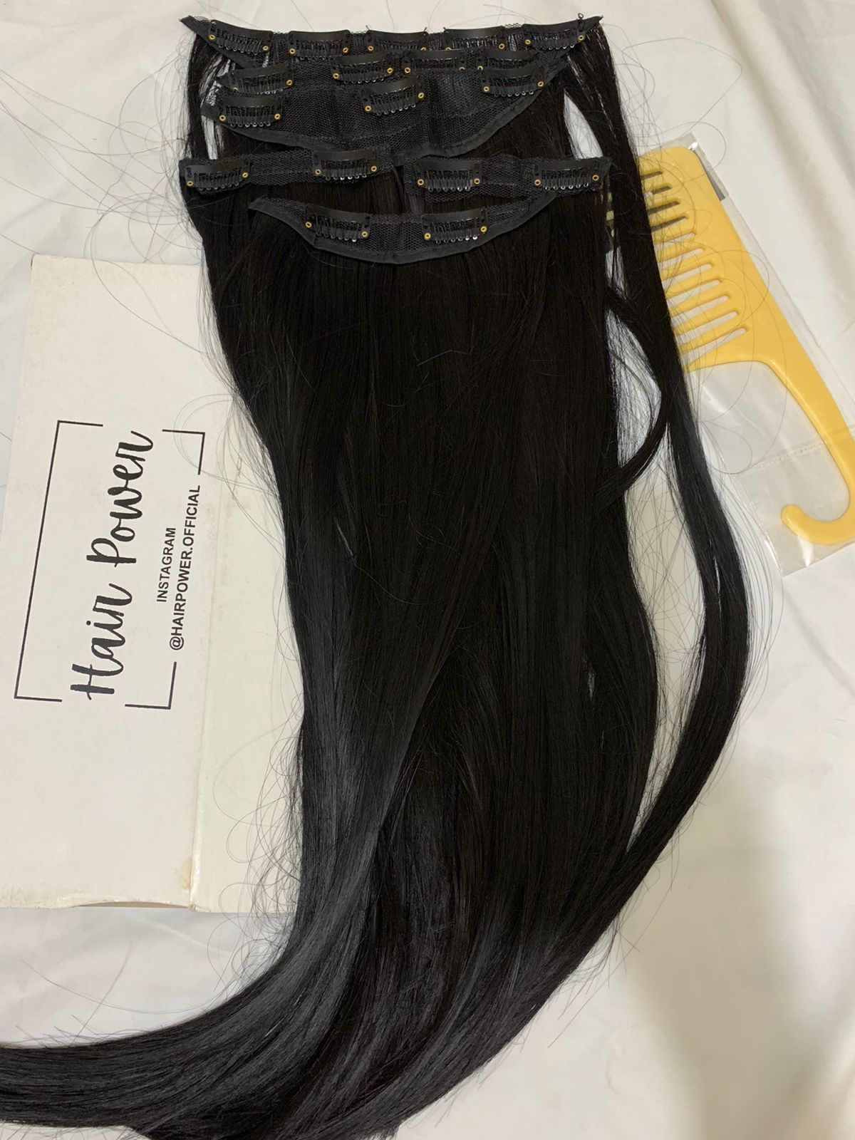 Royal Length 18-Clip Hair Extension Set showing hair colour, texture and attachment detail