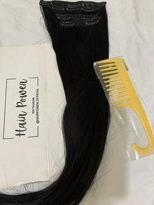 Essential Luxe 10-Clip Hair Extension Set showing hair colour, texture and attachment detail