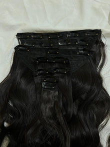 Royal Length 18-Clip Hair Extension Set showing hair colour, texture and attachment detail