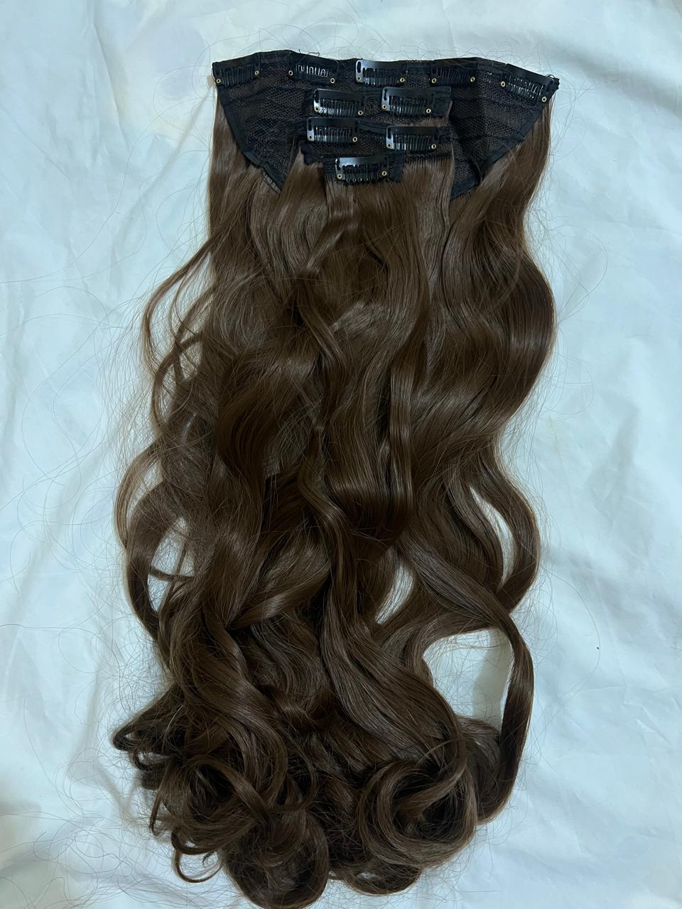 Essential Luxe 10-Clip Hair Extension Set showing hair colour, texture and attachment detail